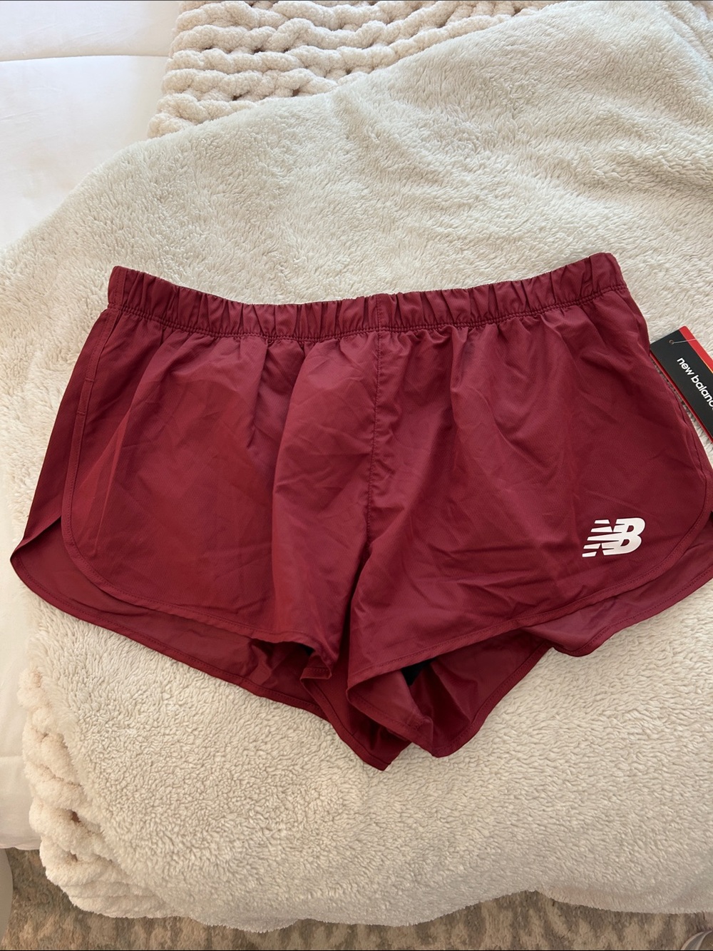 New Balance Women's Athletic Split  Maroon Shorts